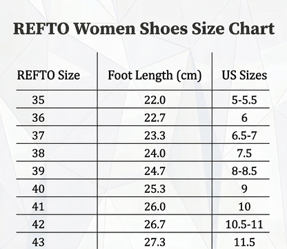 Shoes Size chart of Refto