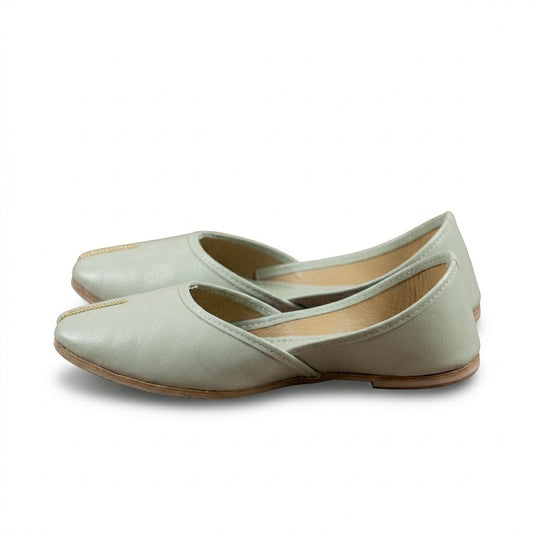 Mint Green Khussa for Girls – Soft Leather